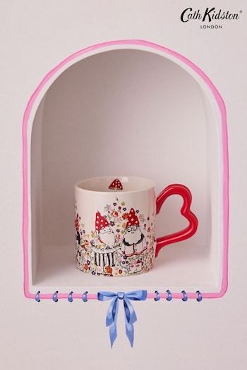 Cath Kidston Set of 4 Cream Gnomes Heart Handle Mugs (B42789) | £40