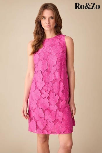 Ro&Zo Petite Pink Lace Shift Mini Dress (B42982) | £99