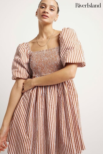 River Island Brown Stripe BabyDol Mini Dress (B42986) | £40