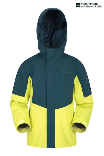 Mountain Warehouse Green Kids Meteor Waterproof Breathable Outdoor Jacket (B42995) | £32