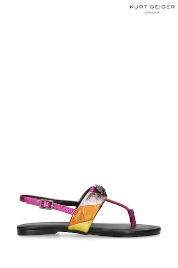 Kurt Geiger London Kids Mini Pink Kensington T-Bar Sandals (B43021) | £44