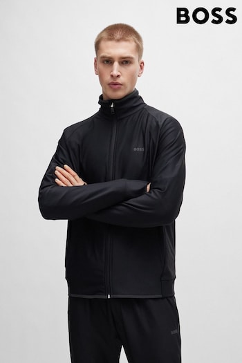 BOSS Black Zip Up Reflective Logo Sweatshirt (B43055) | £189