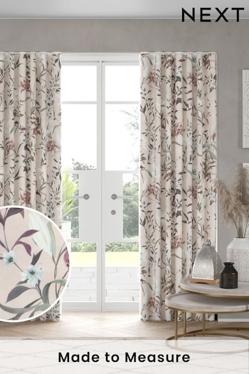 Pink Lily Floral Made to Measure Curtains (B43100) | £61