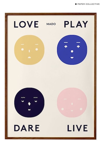 Paper Collective Cream Four Feelings Print In Dark Oak Frame (B43120) | £70 - £110