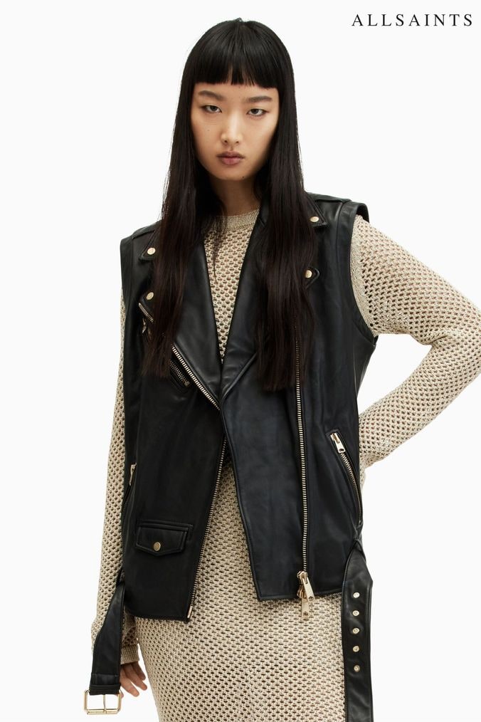 Women s Leather Gilets Next UK