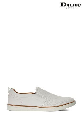 Dune London White Totals Perforated Slip-On Trainers (B43149) | £75