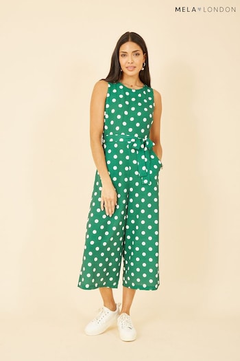 Mela Green Polka Dot Culotte Jumpsuit (B43212) | £38
