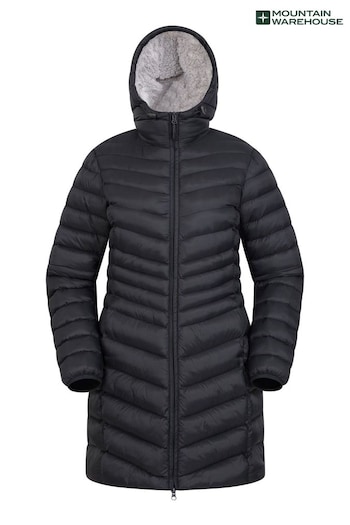 Mountain Warehouse Black Stripeds Florence Faux Fur Lined Padded Jacket (B43295) | £96
