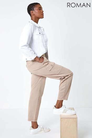 Roman Natural Casual Cargo Stretch Trousers (B43403) | £38