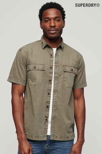 Superdry Green Military Short Sleeve Shirt (B43487) | £50