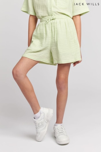 Jack Wills Girls Relaxed Fit Green Cuban dress Shorts (B43520) | £35 - £42
