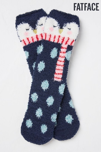 FatFace Blue Navy Cosy Penguin Socks (B43578) | £12.50