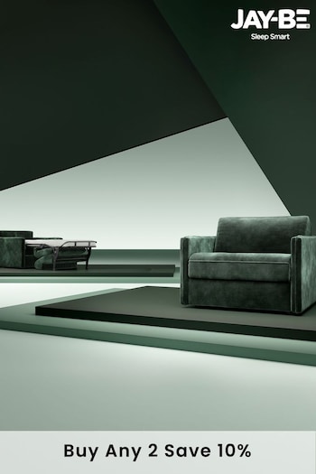 Jay-Be Luxe Velvet Bottle Green Slim Snuggle Sofa Bed (B43589) | £2,300