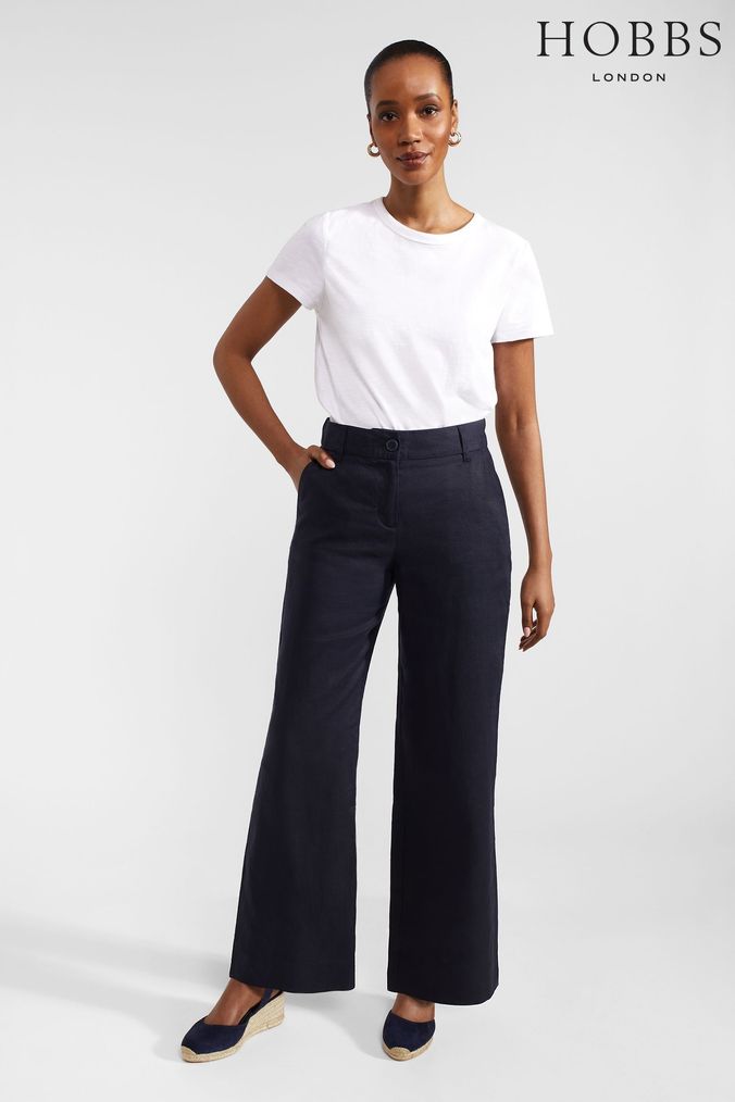 Navy blue trousers womens uk online