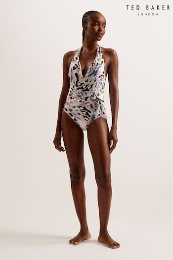 Ted Baker Multi Naomiz Plunge Neck Swimsuit (B43819) | £90