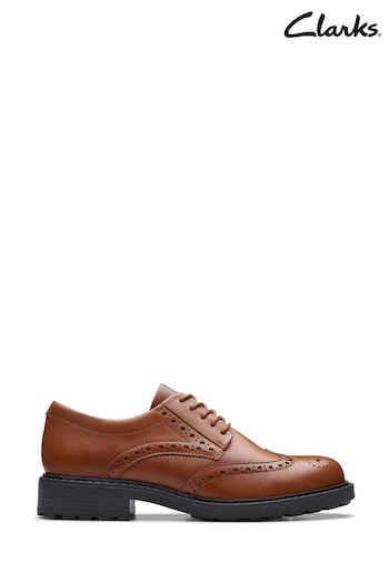 Clarks Brown Leather Orinoco2 Limit Shoes (B43863) | £80