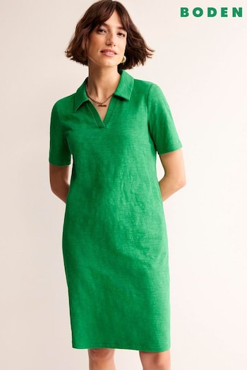 Boden Green Ingrid Polo Cotton Dress (B43870) | £50