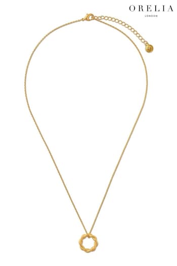 Orelia London Gold Tone Twist Textured Open Circle Necklace (B43893) | £25