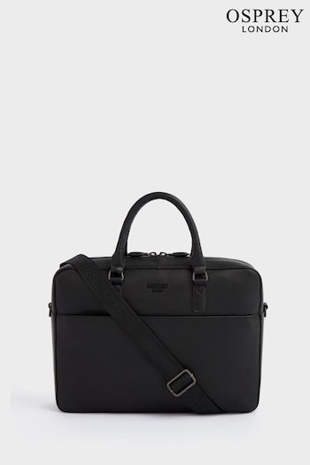 Osprey London The Onyx Leather  Black Laptop Bag (B44120) | £275