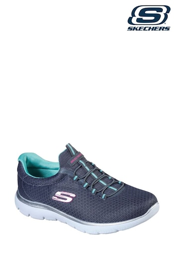 Skechers homme Grey NOIRs Summits Slip-On Sports Trainers (B44203) | £65
