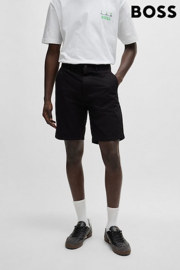 BOSS Black Slim-Fit Shorts In Stretch-Cotton Twill (B44525) | £89