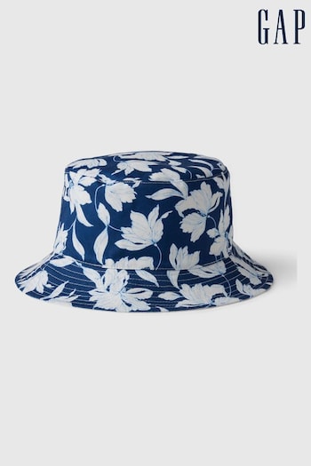 Gap Blue Floral Organic Cotton Print Bucket Hat (B44527) | £15