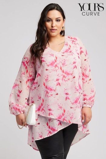 Yours Curve Pink Wrap Front Blouse (B44539) | £36