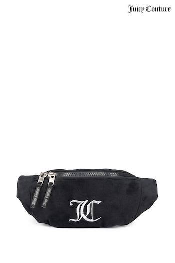 Juicy Couture Girls Diamante Velour Bum Black Bag (B44617) | £25