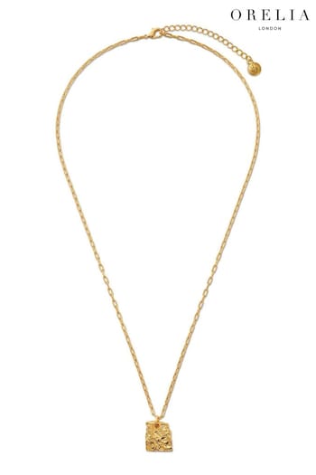 Orelia London Gold Tone Molten Square Charm Necklace (B44649) | £28