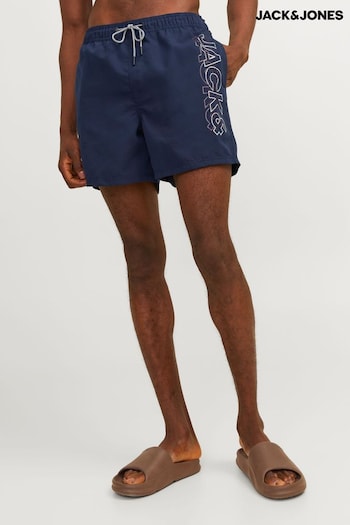JACK & JONES Blue Logo Swim Shorts Cullotte (B44693) | £18