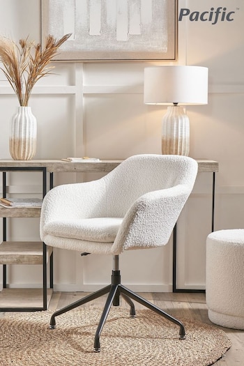 Pacific White Boucle Swivel Rise and Fall Chair (B44697) | £230