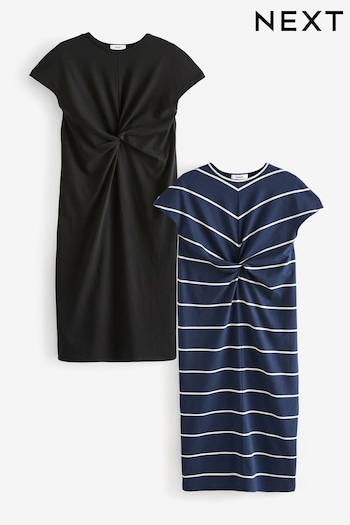 Black/Navy T-Shirt Dress stretch 2 Pack (B44742) | £50