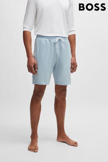 BOSS Blue Stretch-Cotton the Shorts With Drawstring Waist And Embroidered Logo (B44804) | £39
