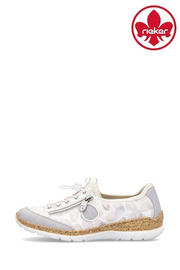 Rieker Womens White Elastic Band (Goring) shoe-care Shoes (B44820) | £72