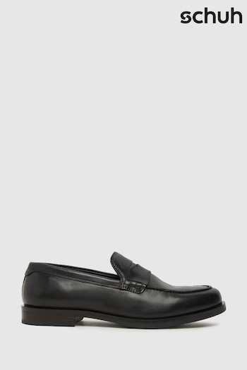 Schuh Rufus Penny Black Loafers (B44920) | £55