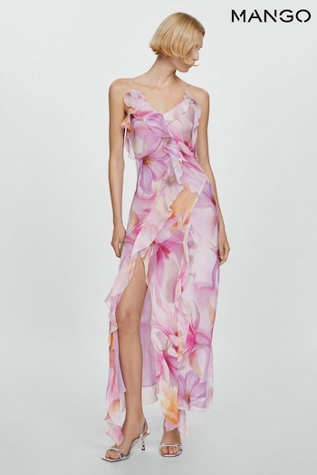 Mango Purple Floral Maxi Dress (B44992) | £90