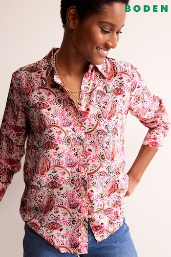 Boden Pink Petite Sienna Silk Shirt (B44997) | £140