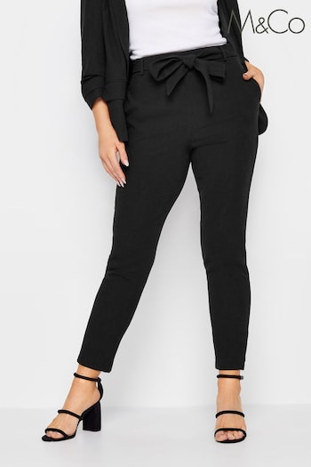 M&Co Black Tie Waist Linen Trousers (B45049) | £37