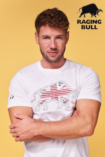 Raging Bull Slash Bull White T-Shirt (B45080) | £32 - £34