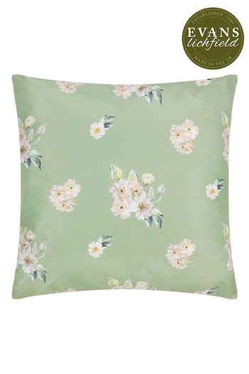 Evans Lichfield Green Canina Country Floral Outdoor Cushion (B45160) | £20