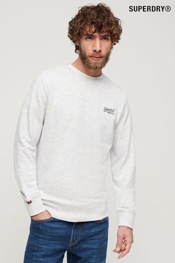 Superdry Light Grey Essential Logo Crew Sweatshirt (B45254) | £50