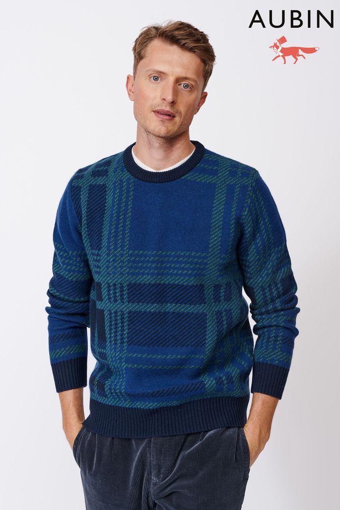 Buy Men s Check Tartan Knitwear Online Next UK