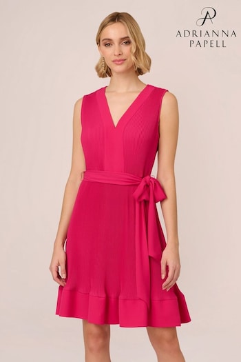 Adrianna Papell Pink Pleated Short Dress (B45361) | £159