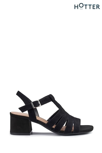 Hotter Black Portofino Buckle Regular Fit Sandals (B45363) | £79