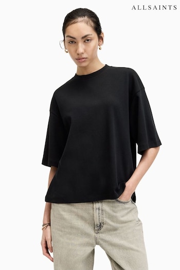 AllSaints Black Amelie T-Shirt (B45386) | £49