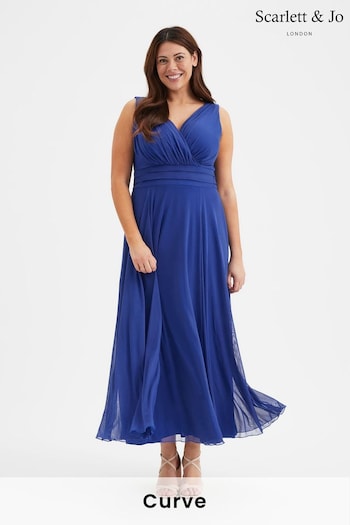 Scarlett & Jo Blue Nancy Marilyn Mesh Maxi Dress (B45433) | £85