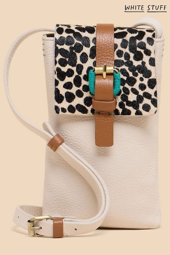 White Stuff Natural Clara Buckle Leather Phone Bag (B45495) | £35