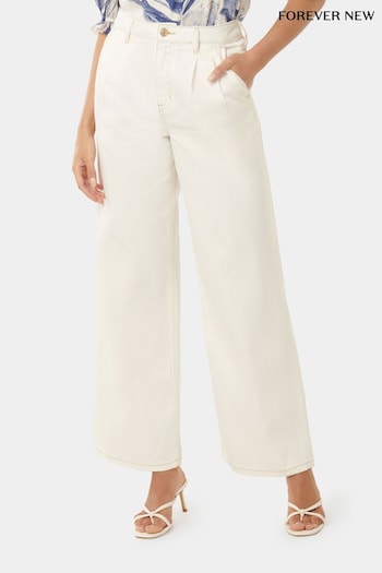 Forever New White Pippa Wide Leg Jeans Isabel (B45521) | £60