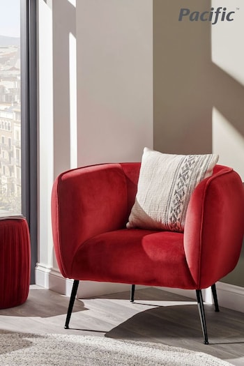 Pacific Red Lucca Velvet Chair (B45569) | £365