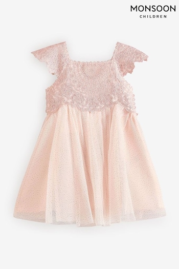 Monsoon Pink Baby Estella Dress (B45615) | £45 - £48